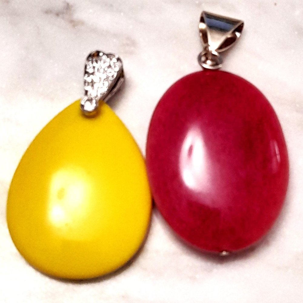 Red and Yellow Jasper Pendants